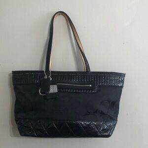 Coach Black Quilted Tote Bag